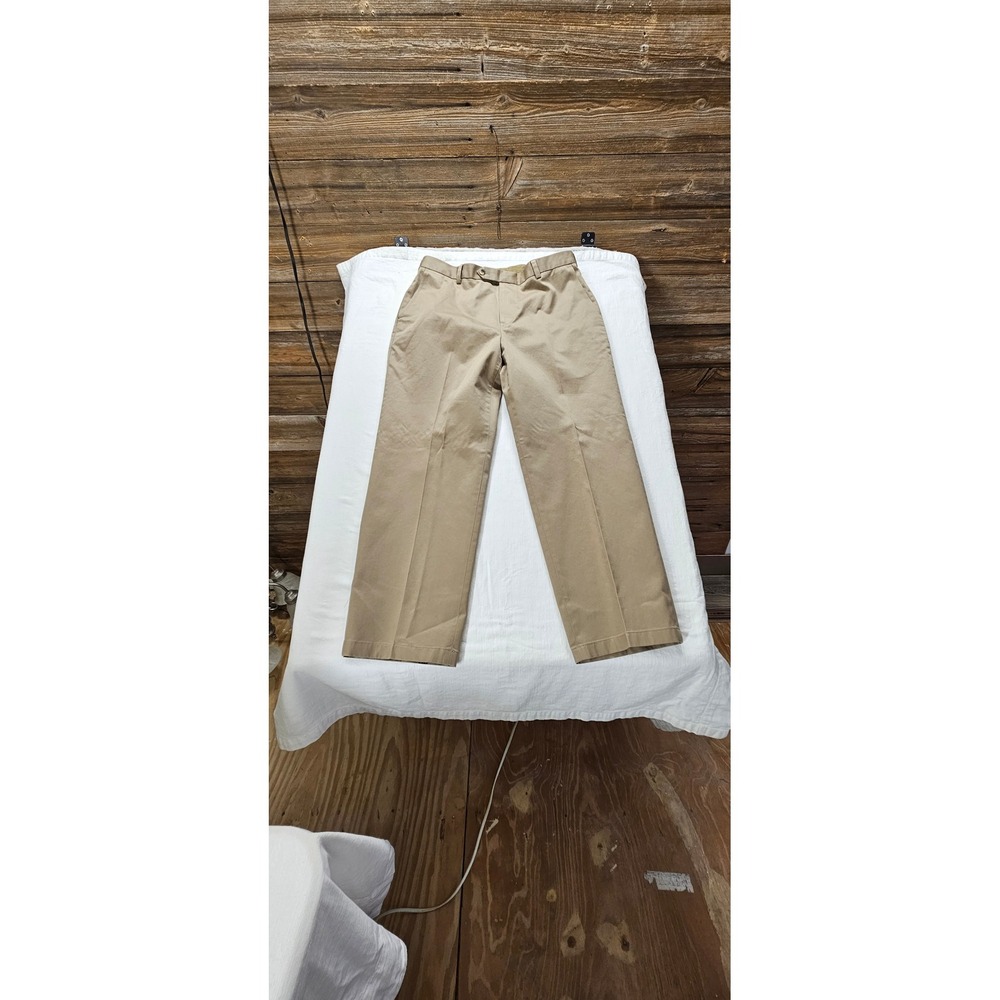 Jos. A. Bank Travelers Collection Khaki Chinos Tailored Fit Tan Pants 35x29